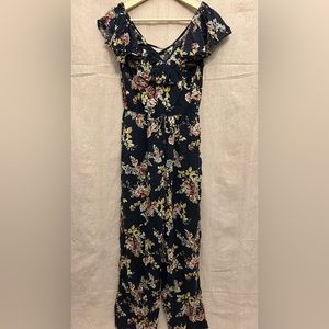 Xhilaration Women’s Floral Jumpsuit | Casual or Formal | Navy | Size: XS